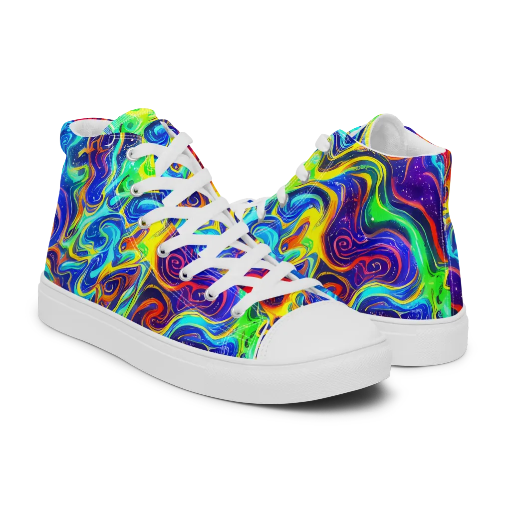 Infinity Ink on Men's High Top Canvas Shoes — Right
