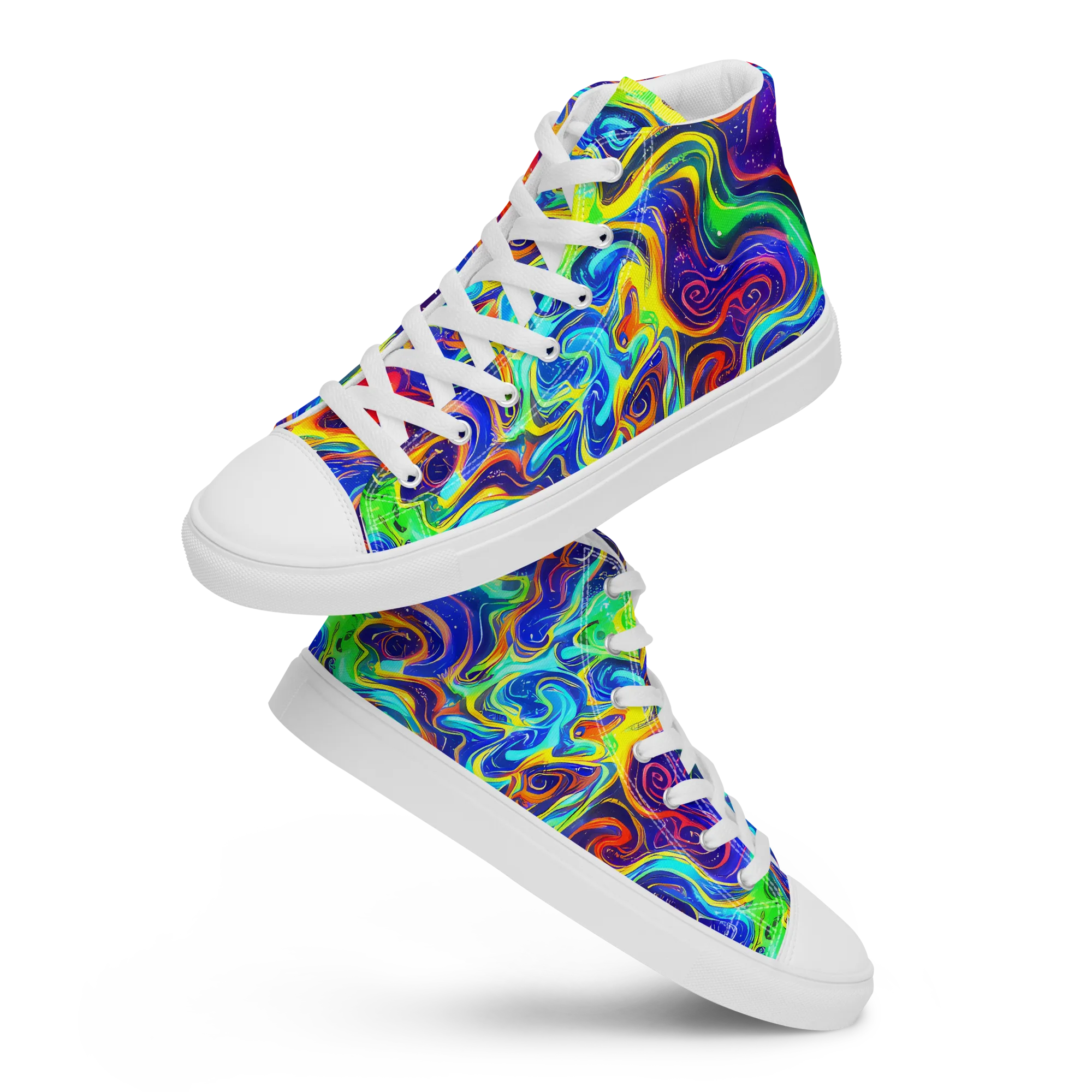 Infinity Ink on Men's High Top Canvas Shoes — Front