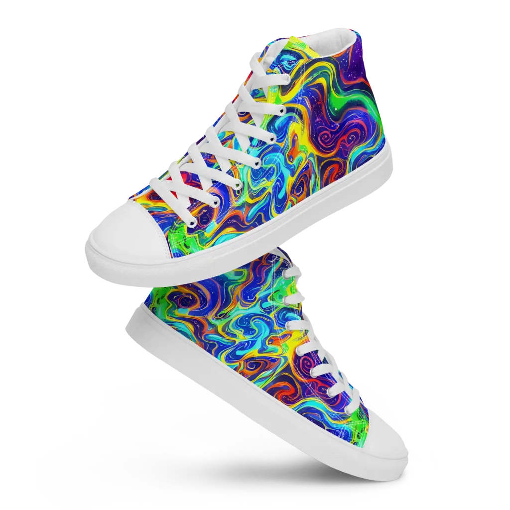 Infinity Ink on Men's High Top Canvas Shoes — Front
