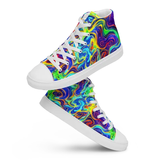 Infinity Ink on a Men's High Top Canvas Shoes