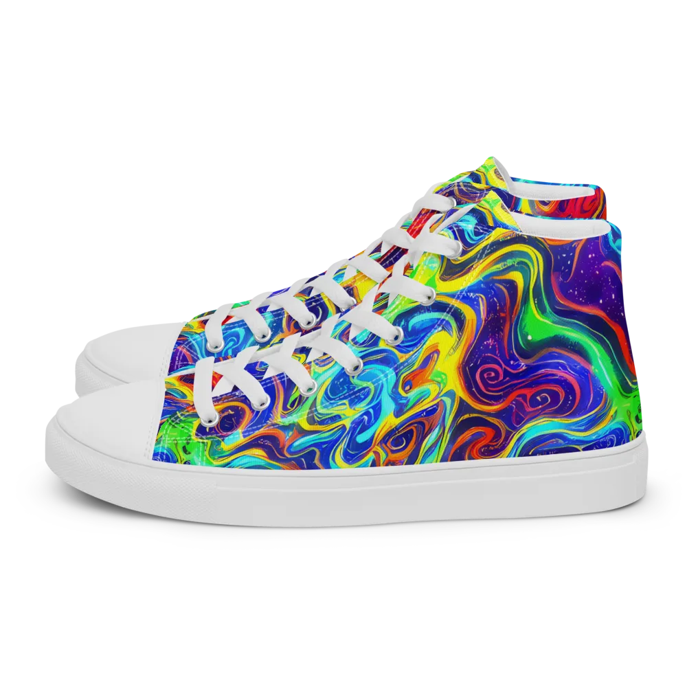 Infinity Ink on Women's High Top Canvas Shoes — Left