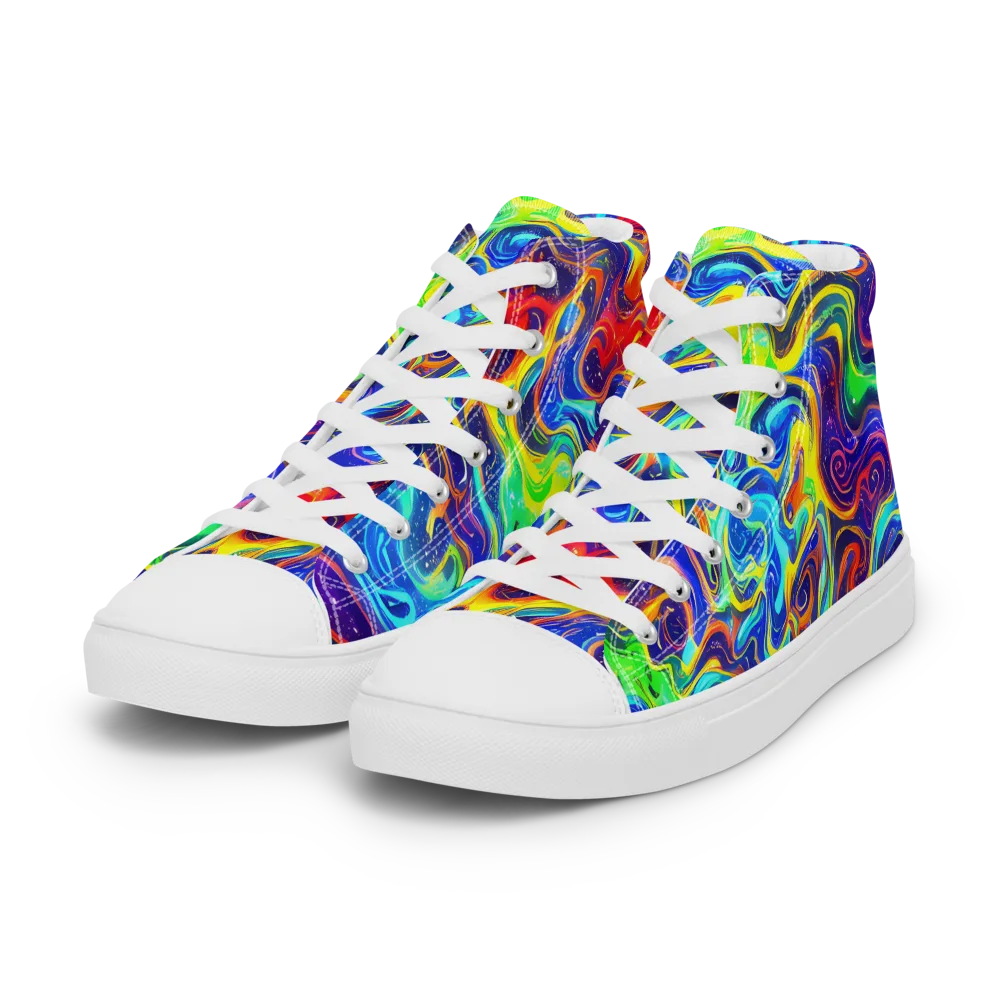 Infinity Ink on Women's High Top Canvas Shoes — Left Front
