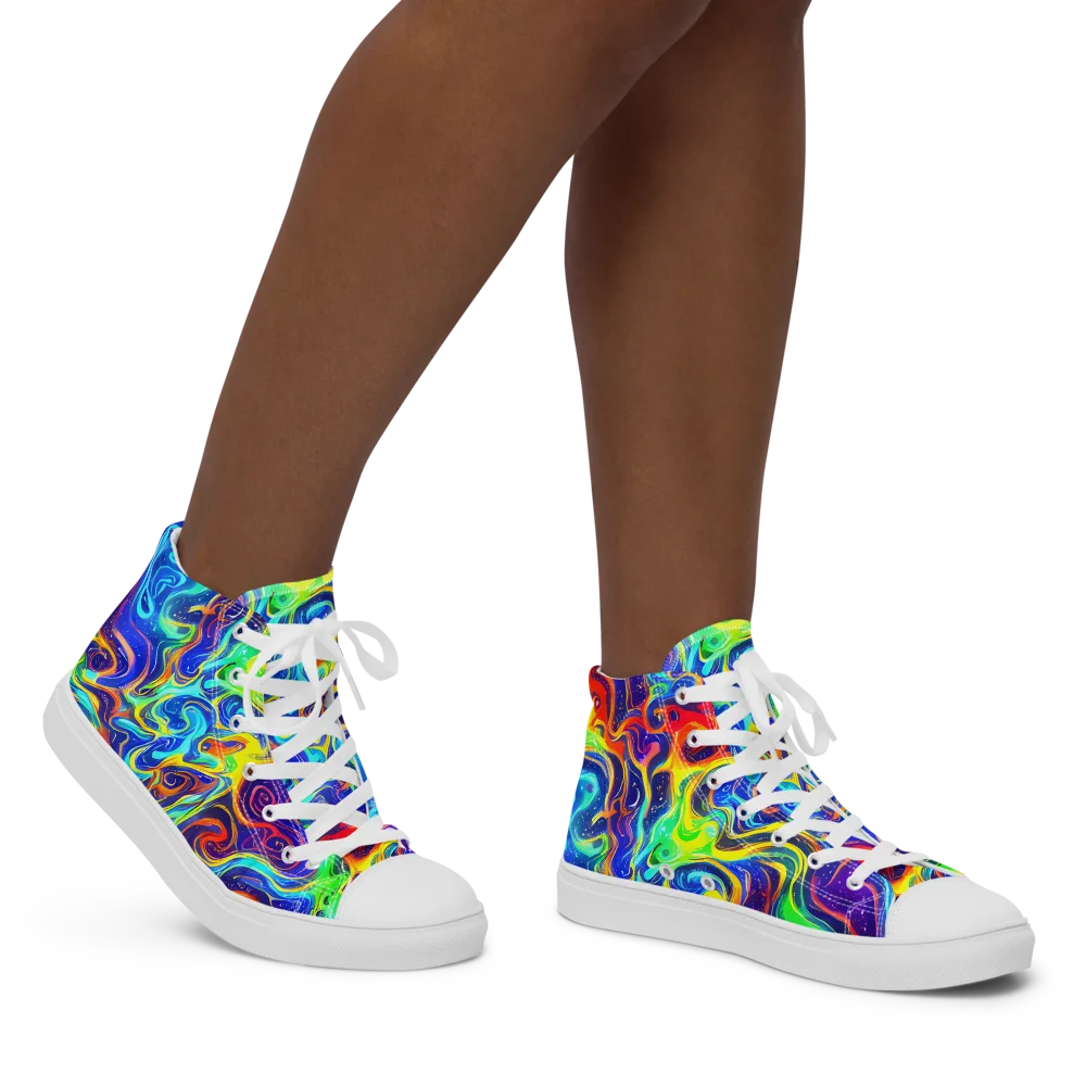Infinity Ink on Women's High Top Canvas Shoes — Right