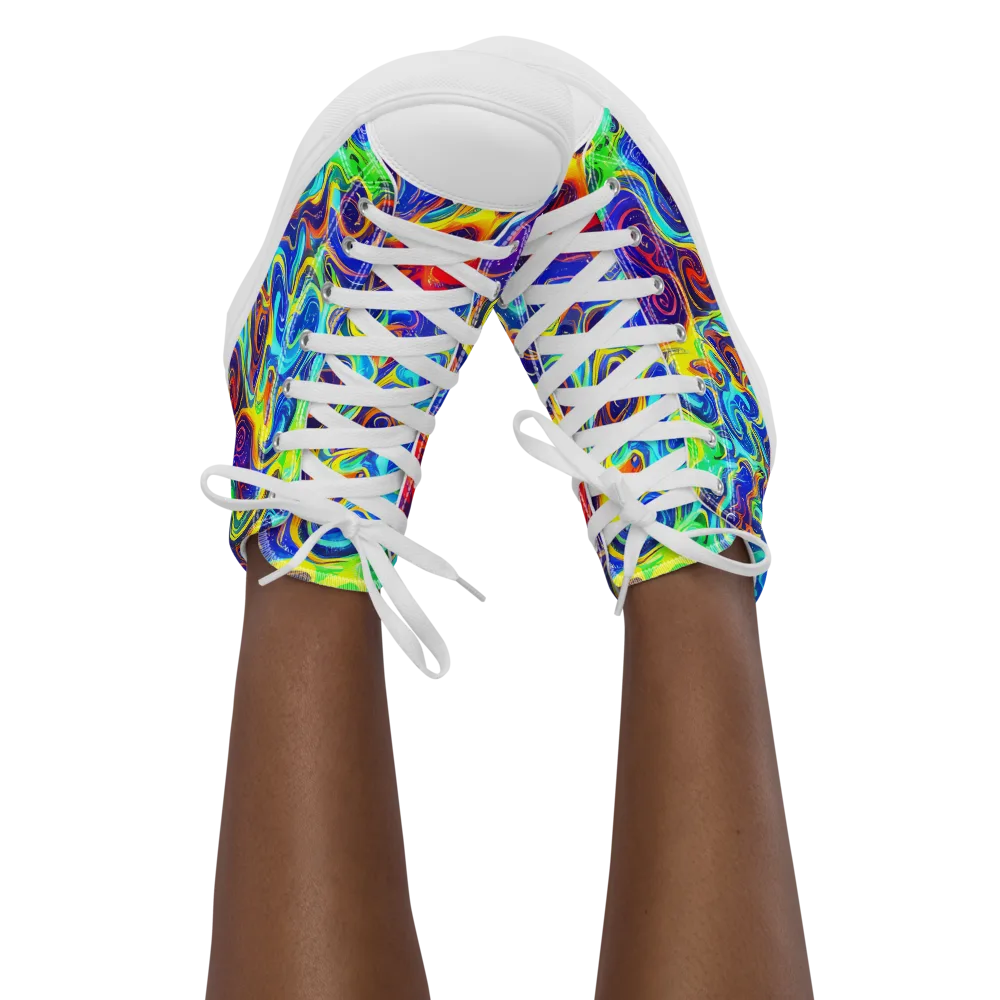 Infinity Ink on Women's High Top Canvas Shoes — Front
