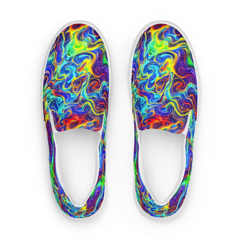 Infinity Ink on Men's Slip-On Canvas Shoes — Front