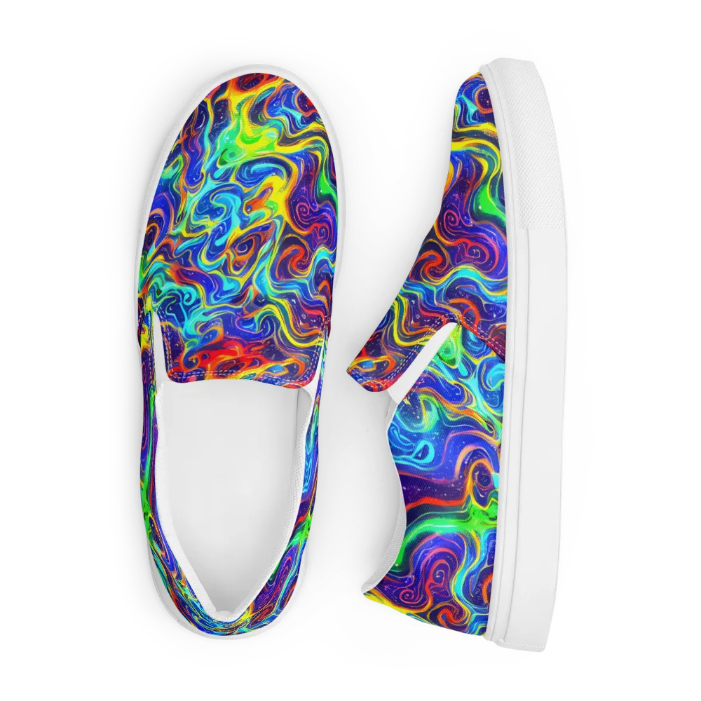 Infinity Ink on Men's Slip-On Canvas Shoes — Front