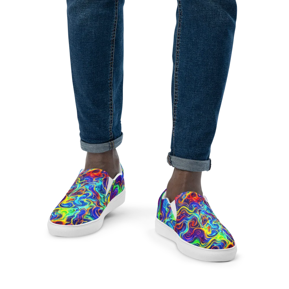 Infinity Ink on Men's Slip-On Canvas Shoes — Front