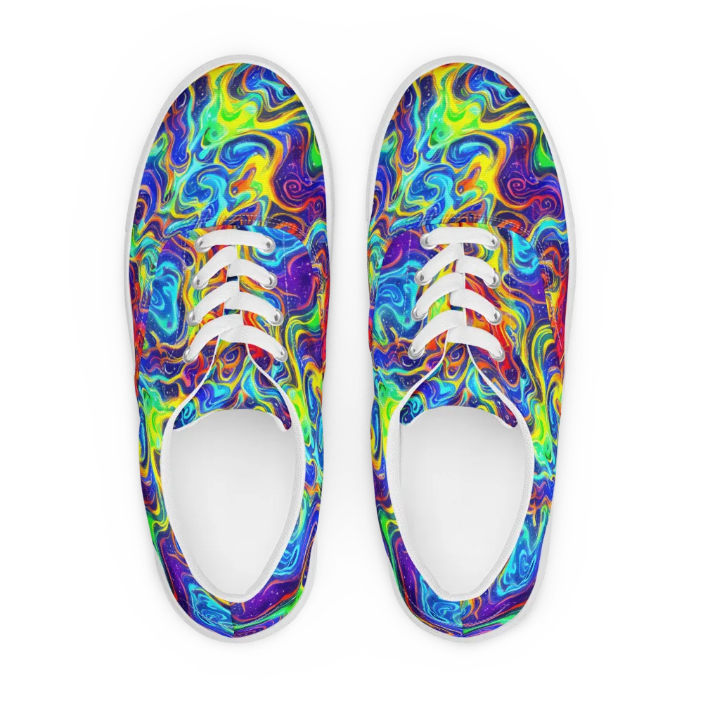 Infinity Ink on Men's Lace-Up Canvas Shoes — Front