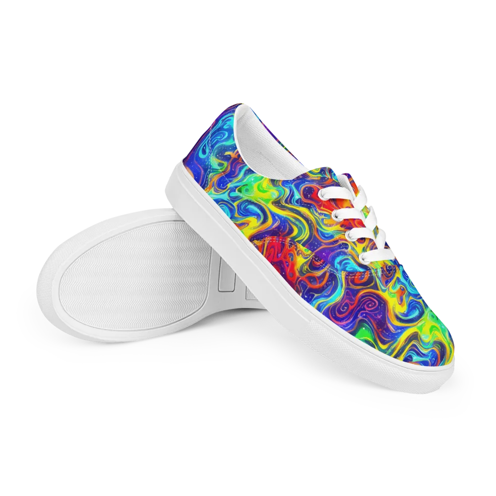 Infinity Ink on Men's Lace-Up Canvas Shoes — Right Front