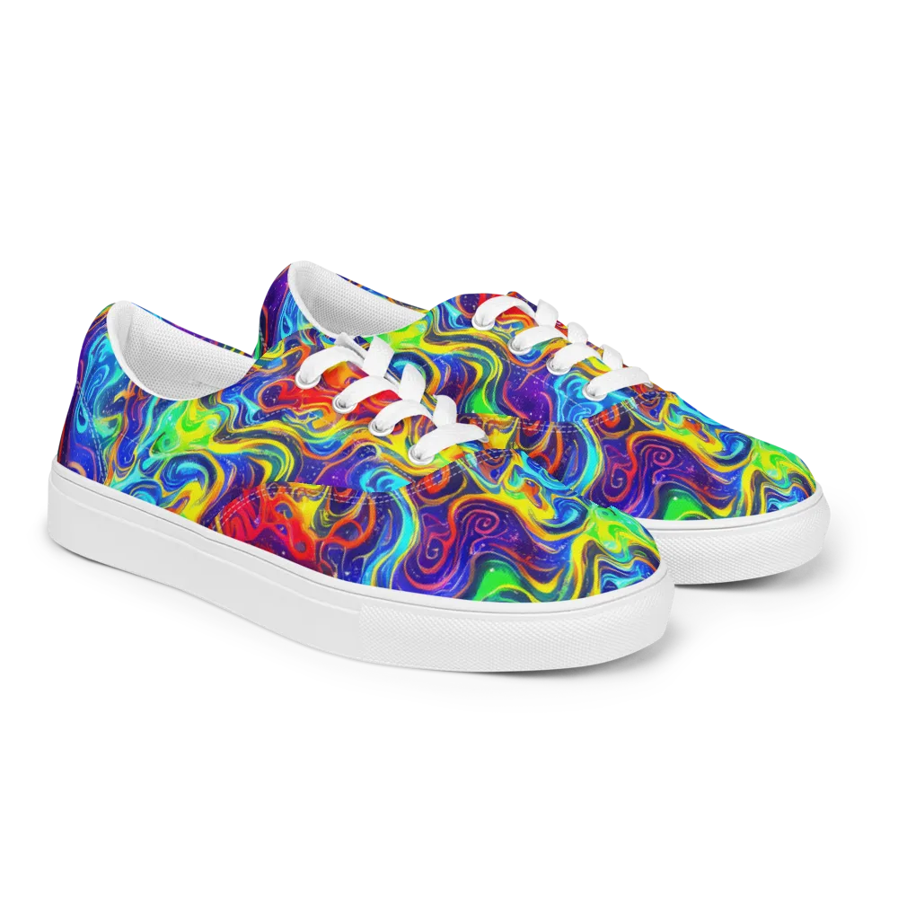 Infinity Ink on Men's Lace-Up Canvas Shoes — Right Front