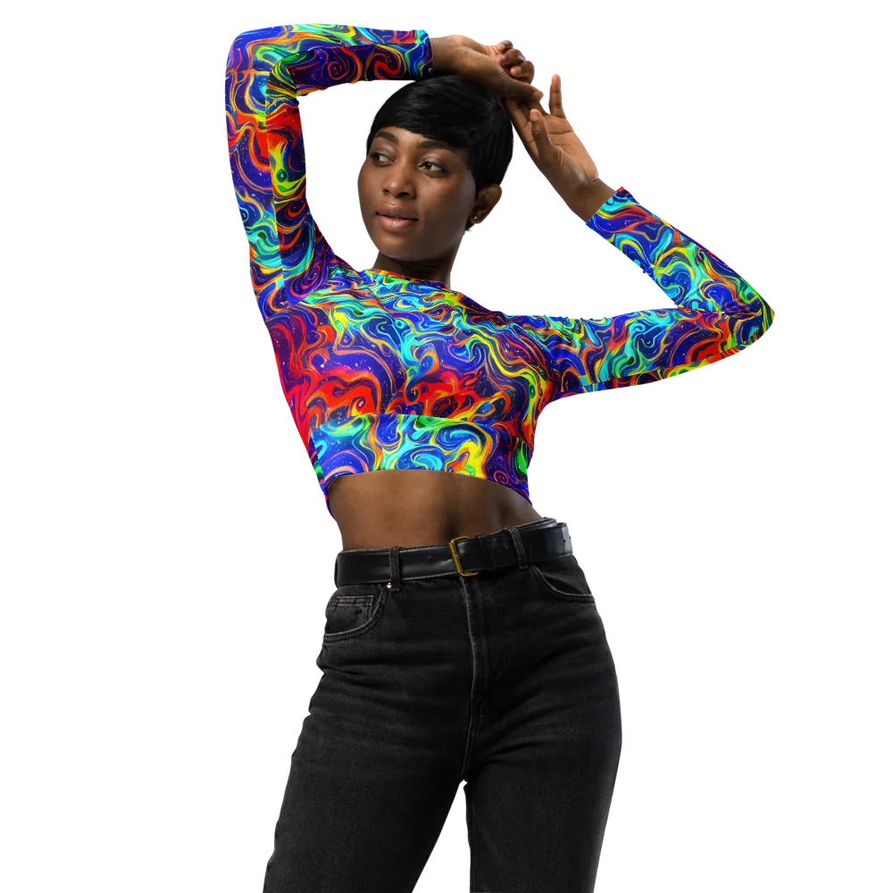Infinity Ink on Long Sleeve Crop Top — Front