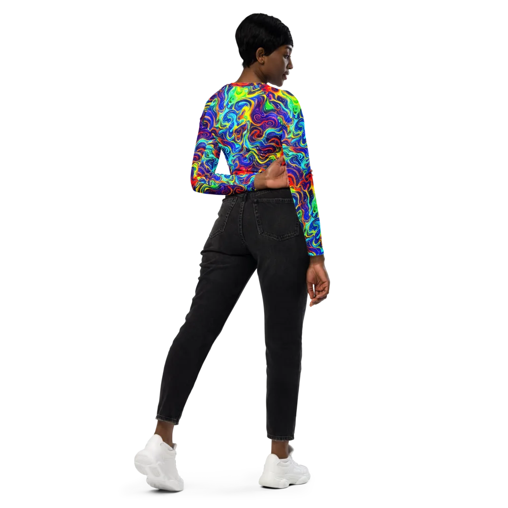 Infinity Ink on Long Sleeve Crop Top — Right Back