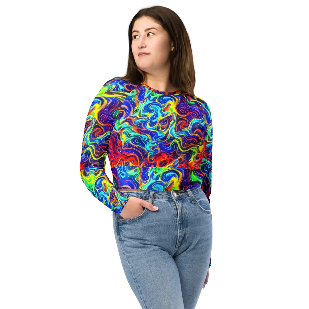 Infinity Ink on Long Sleeve Crop Top — Front