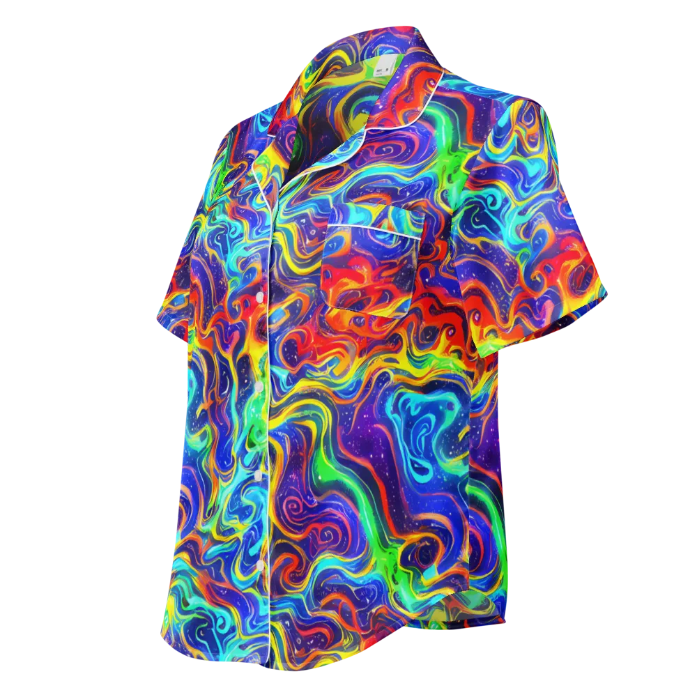 Infinity Ink on Women's Short Sleeve Pajama Top — Left Front