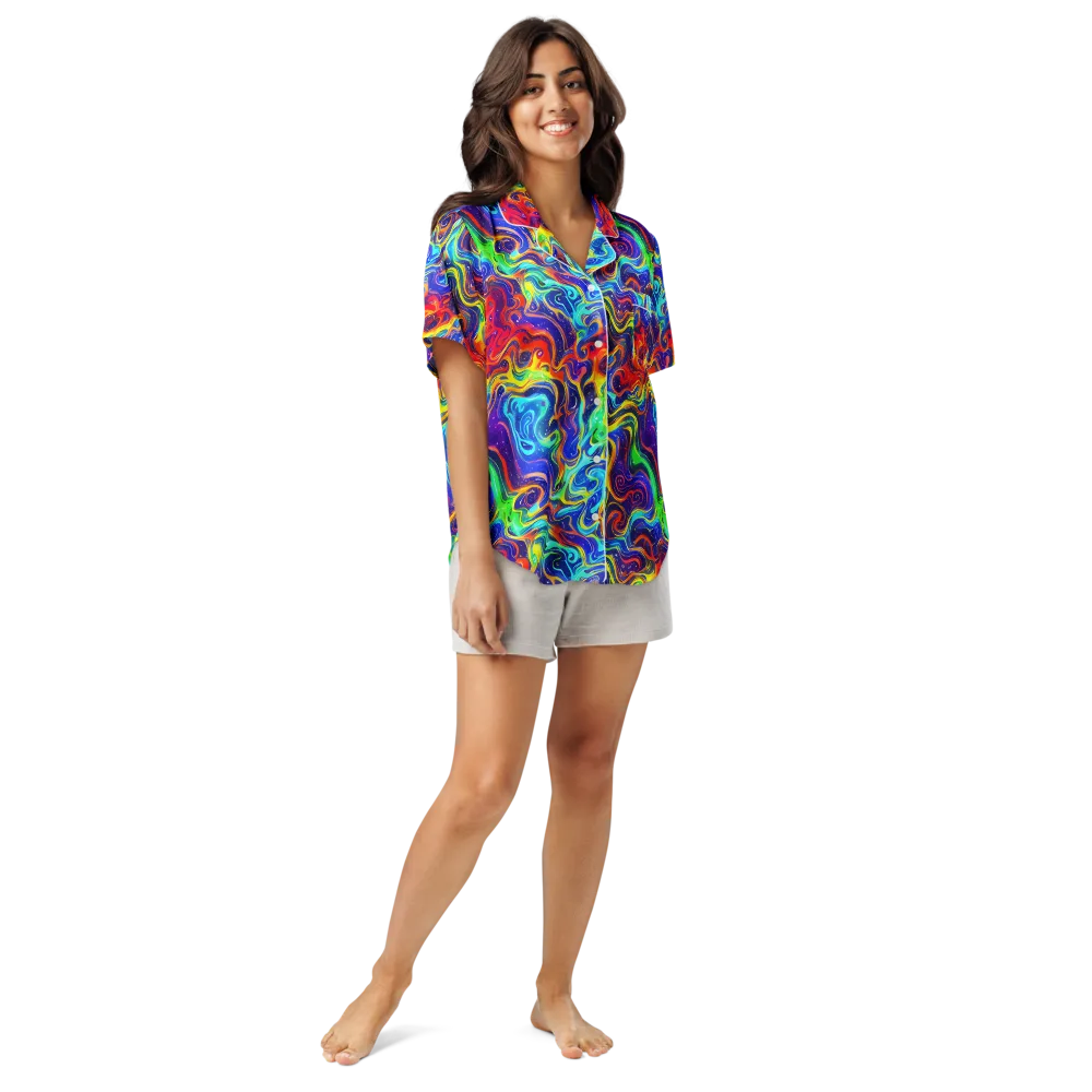 Infinity Ink on Women's Short Sleeve Pajama Top — Front