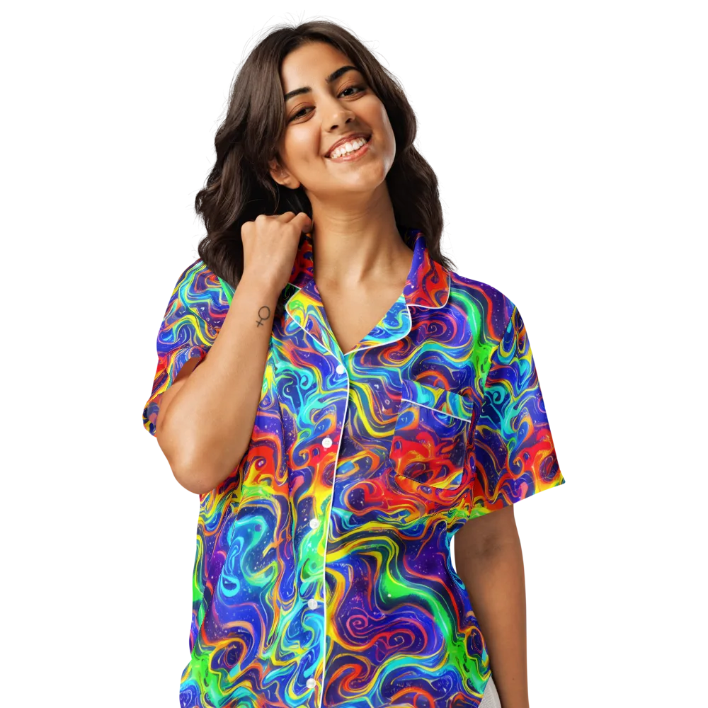 Infinity Ink on Women's Short Sleeve Pajama Top — Front