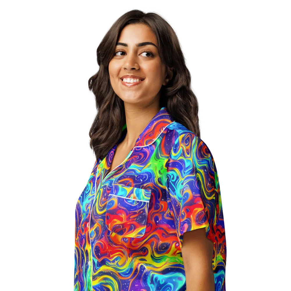 Infinity Ink on Women's Short Sleeve Pajama Top — Left Front