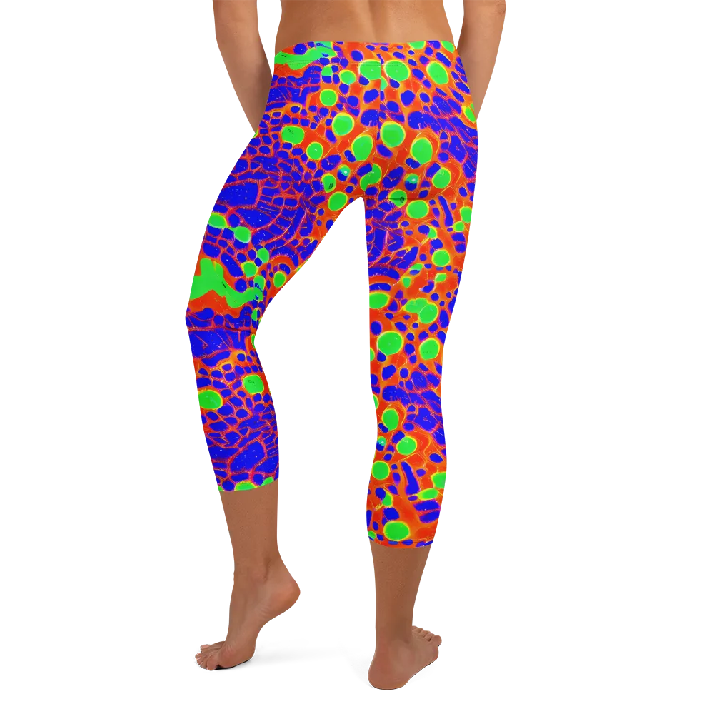 Solar Shock on Capri Leggings — Back