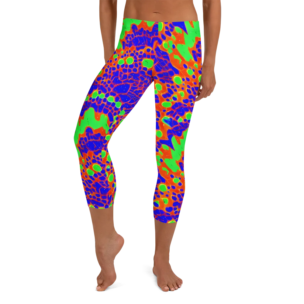 Solar Shock on Capri Leggings — Front