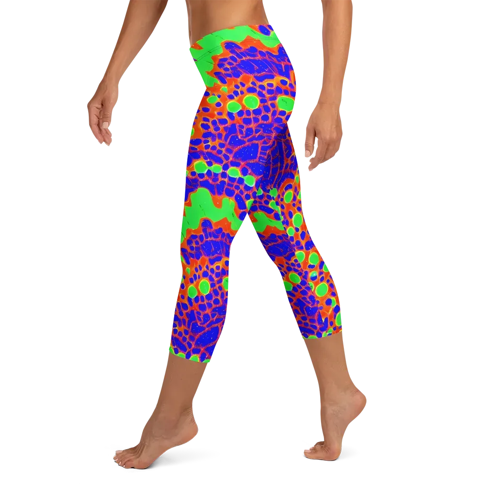 Solar Shock on Capri Leggings — Left