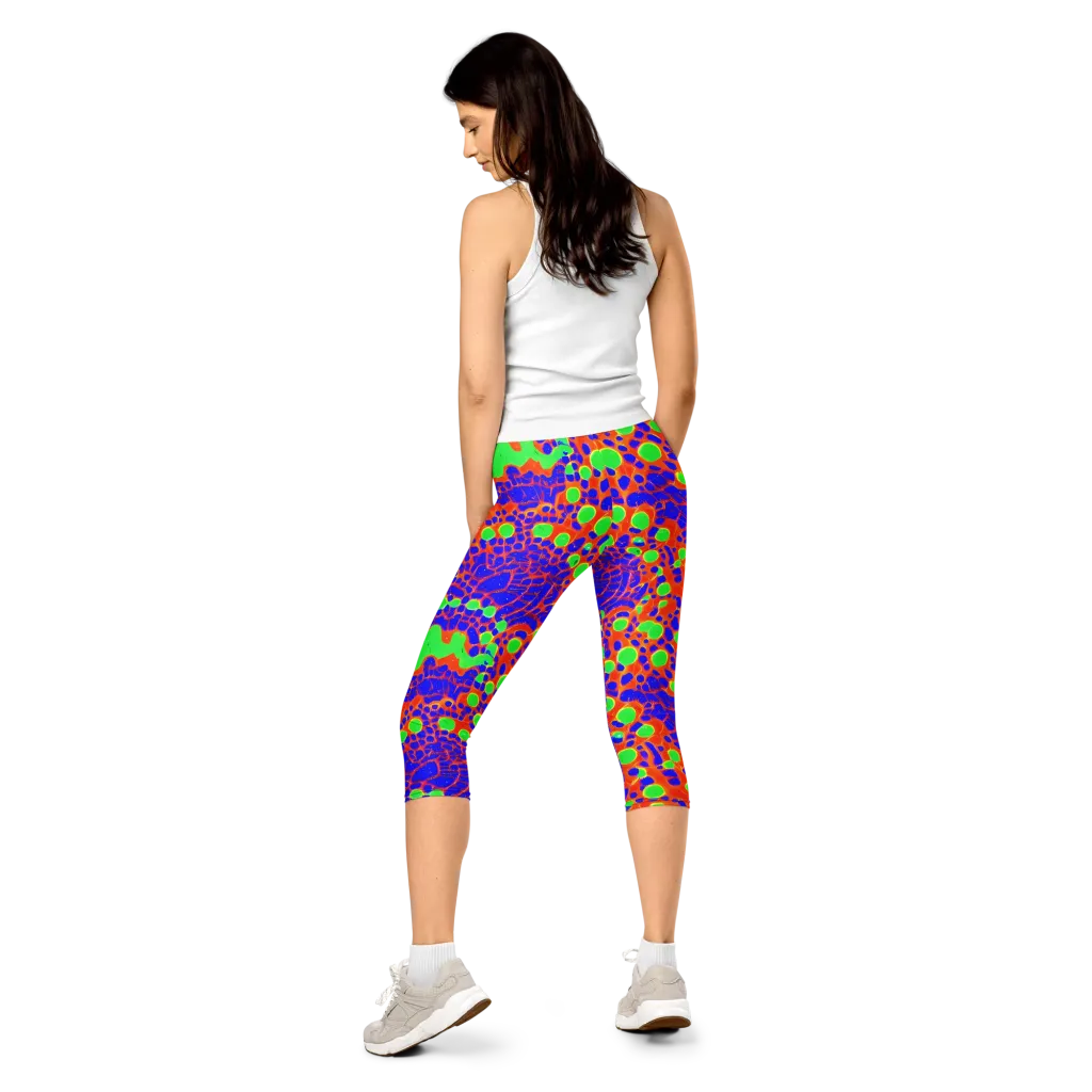 Solar Shock on Capri Leggings — Back