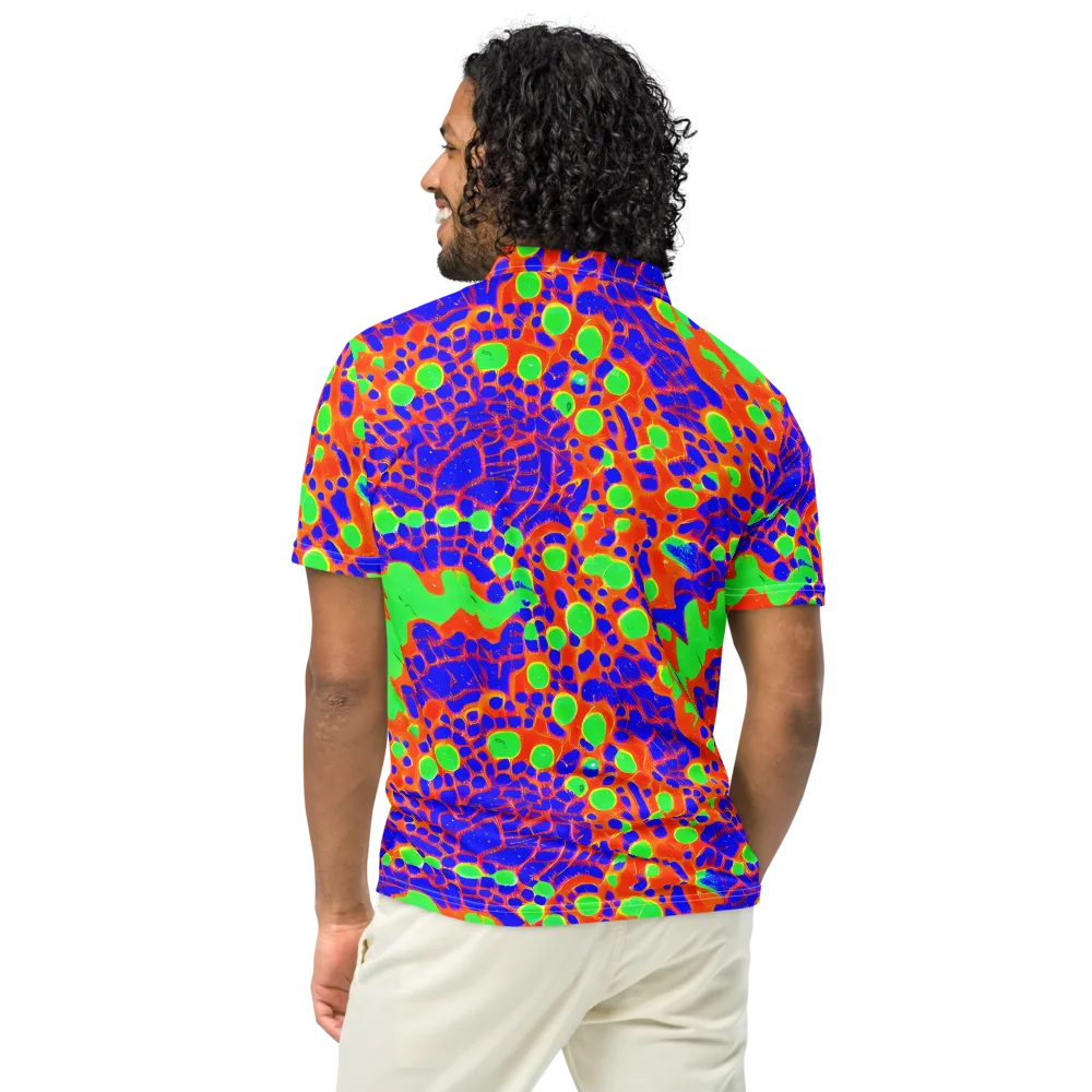 Solar Shock on Men's Slim Fit Polo Shirt — Back