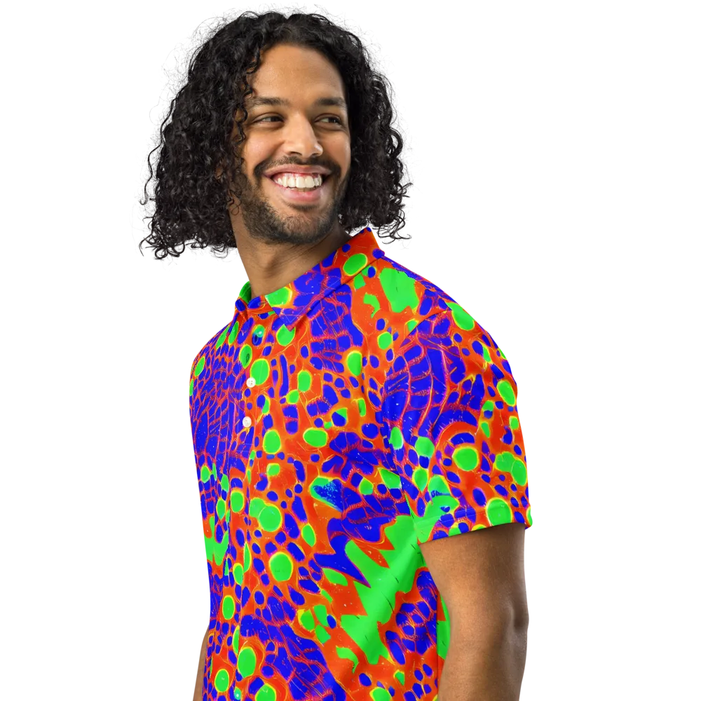 Solar Shock on Men's Slim Fit Polo Shirt — Left Front