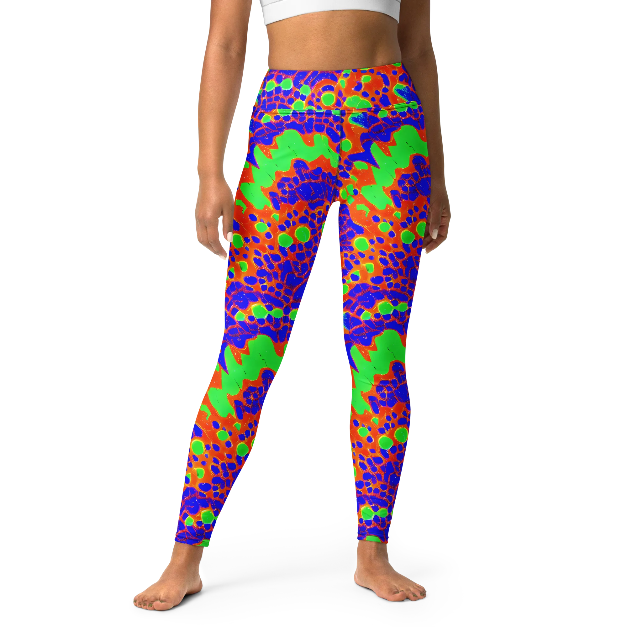 Solar Shock on Yoga Leggings — Front