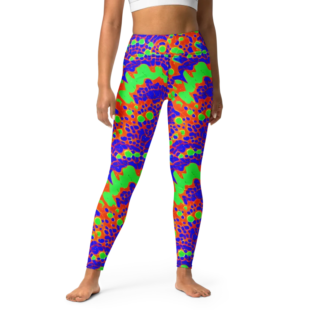 Solar Shock on Yoga Leggings — Front