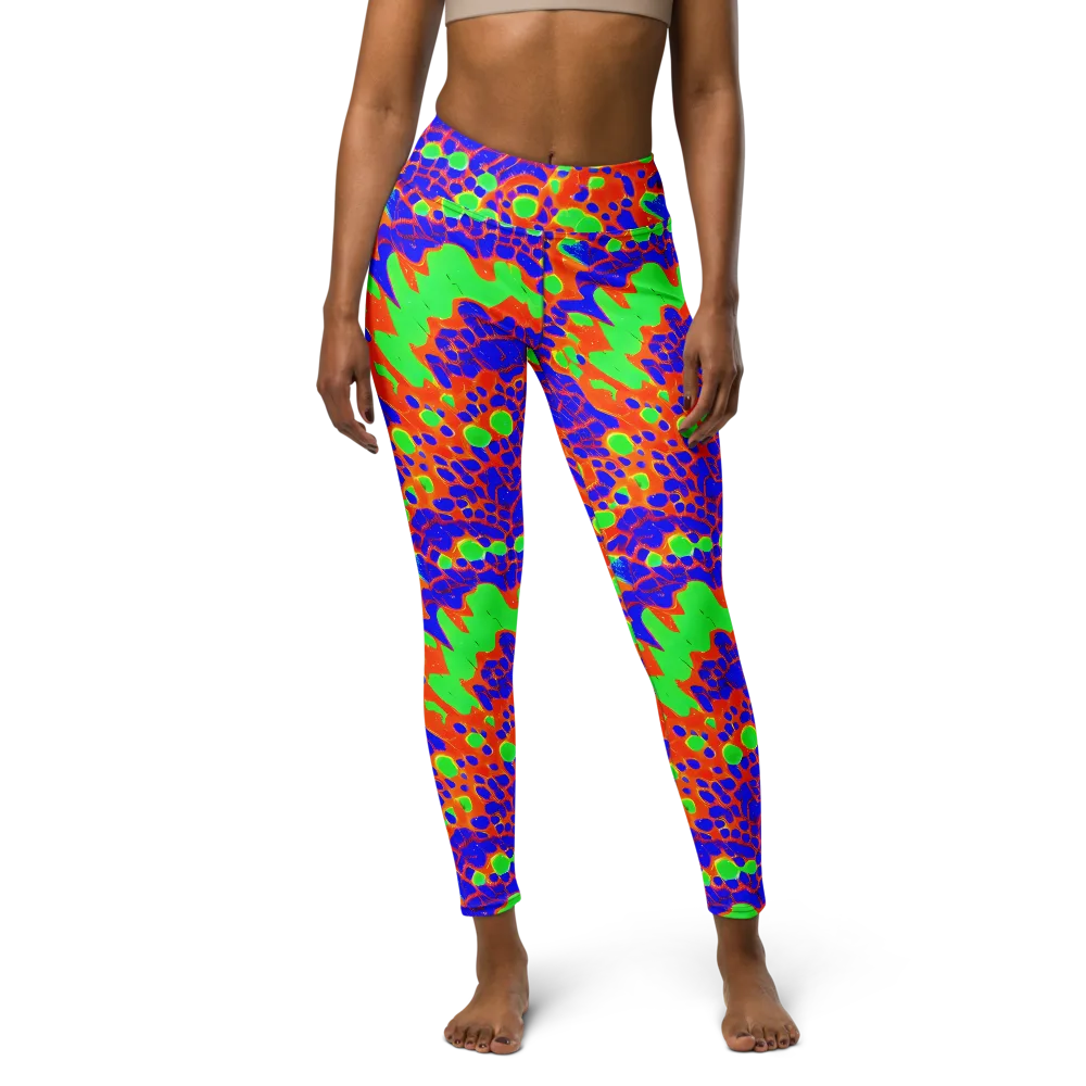 Solar Shock on Yoga Leggings — Front