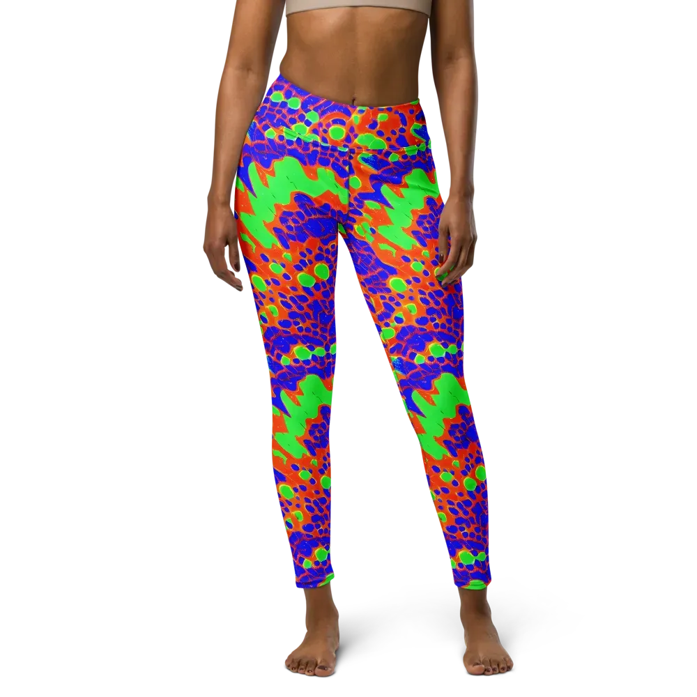 Solar Shock on Yoga Leggings — Front