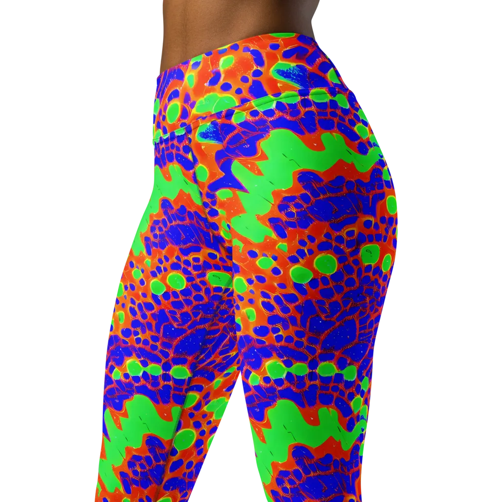 Solar Shock on Yoga Leggings — Left Front