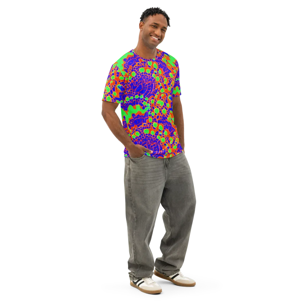 Solar Shock on Men's Cotton Crew Neck T-Shirt — Right Front