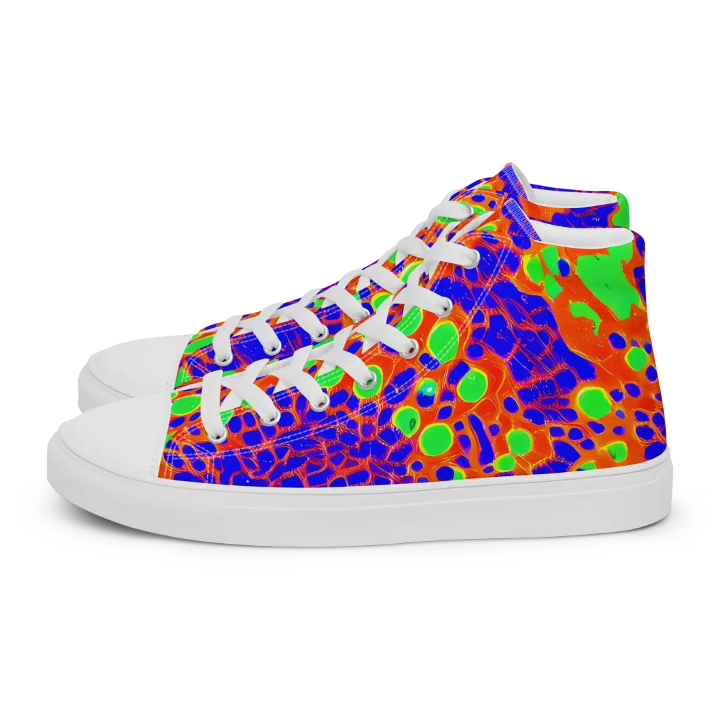 Solar Shock on Men's High Top Canvas Shoes — Left