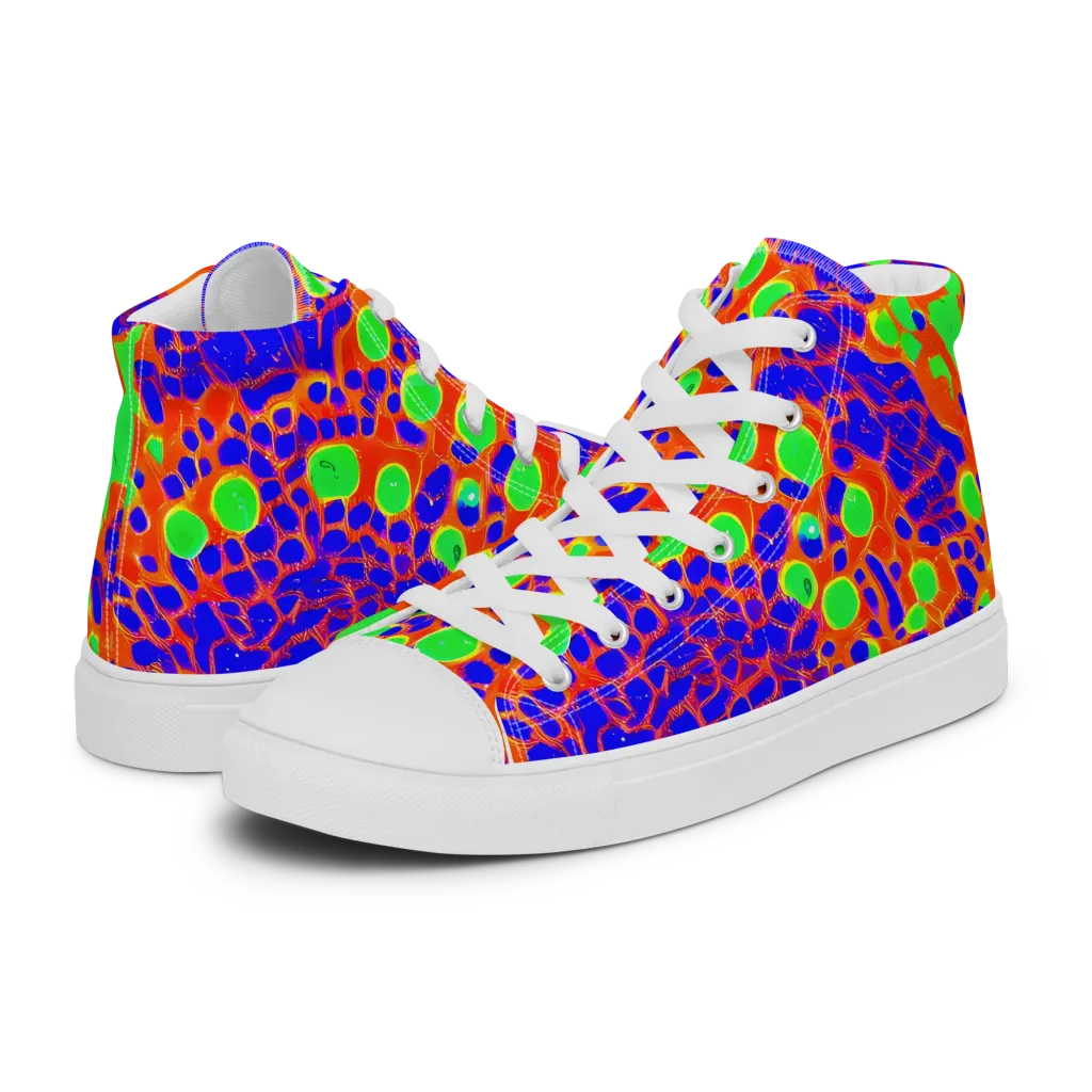 Solar Shock on Men's High Top Canvas Shoes — Left