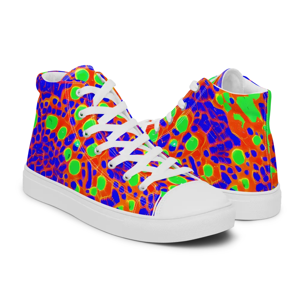 Solar Shock on Men's High Top Canvas Shoes — Right