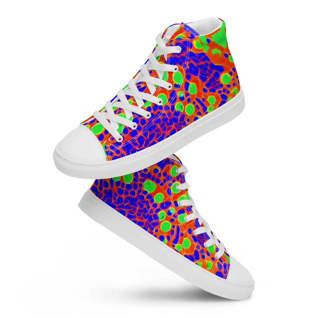 Solar Shock on Men's High Top Canvas Shoes — Front