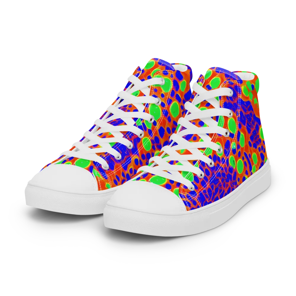 Solar Shock on Women's High Top Canvas Shoes — Left Front