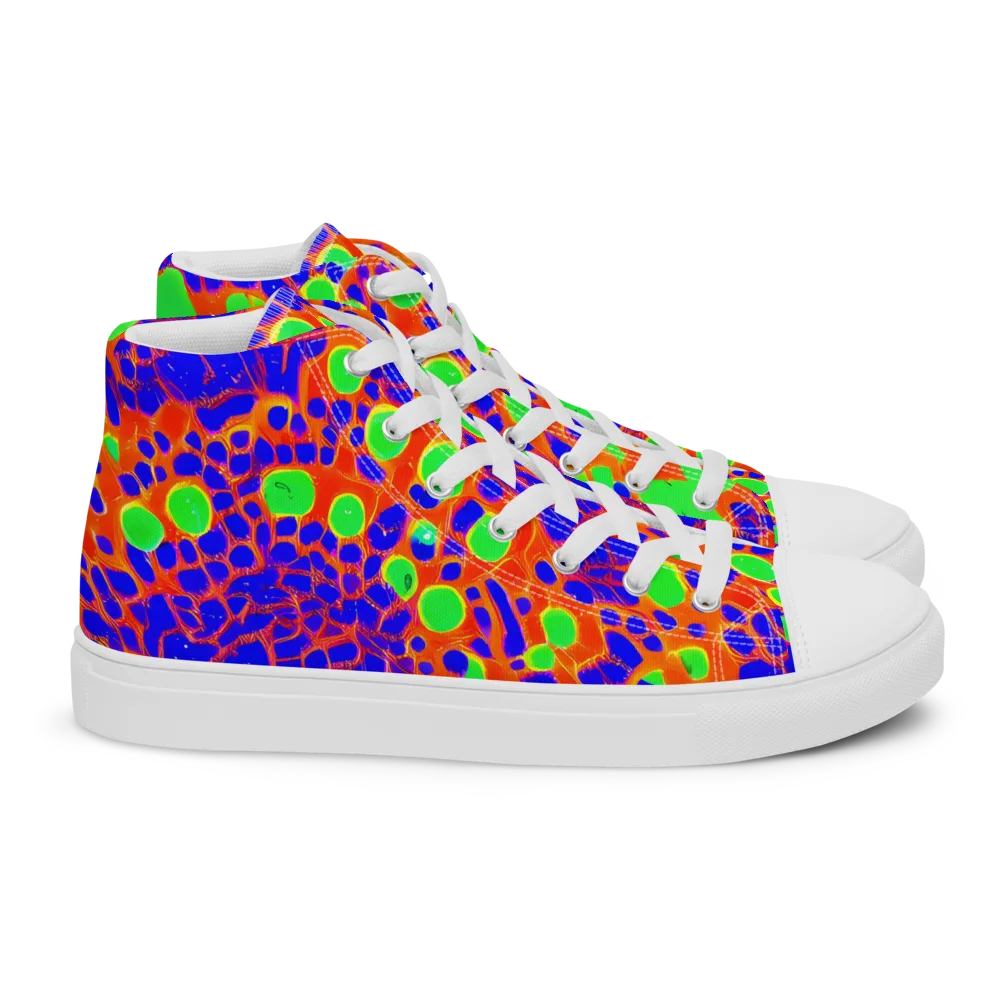 Solar Shock on Women's High Top Canvas Shoes — Right