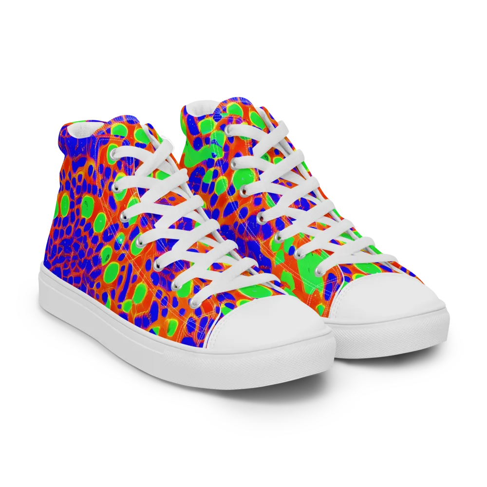 Solar Shock on Women's High Top Canvas Shoes — Right Front