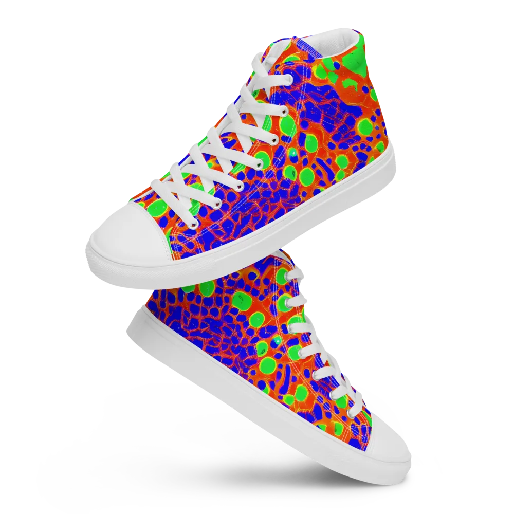 Solar Shock on Women's High Top Canvas Shoes — Front