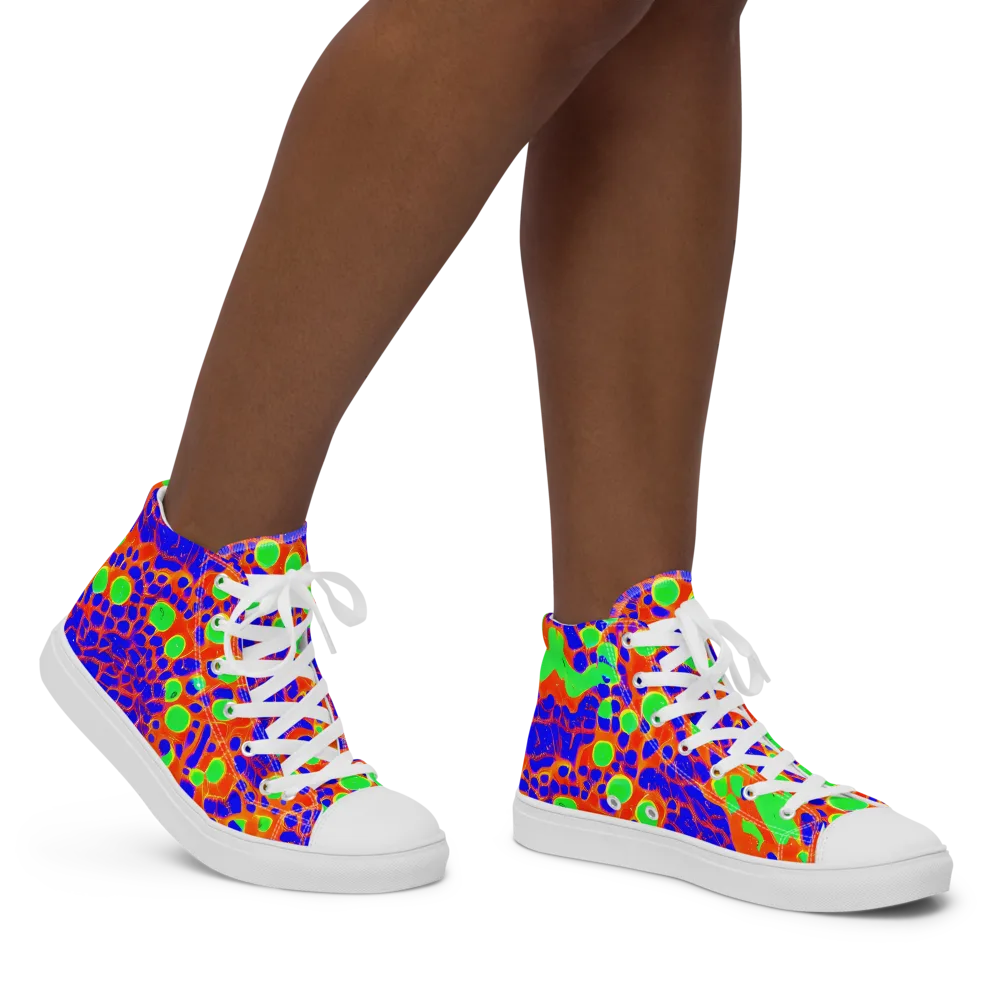 Solar Shock on Women's High Top Canvas Shoes — Right