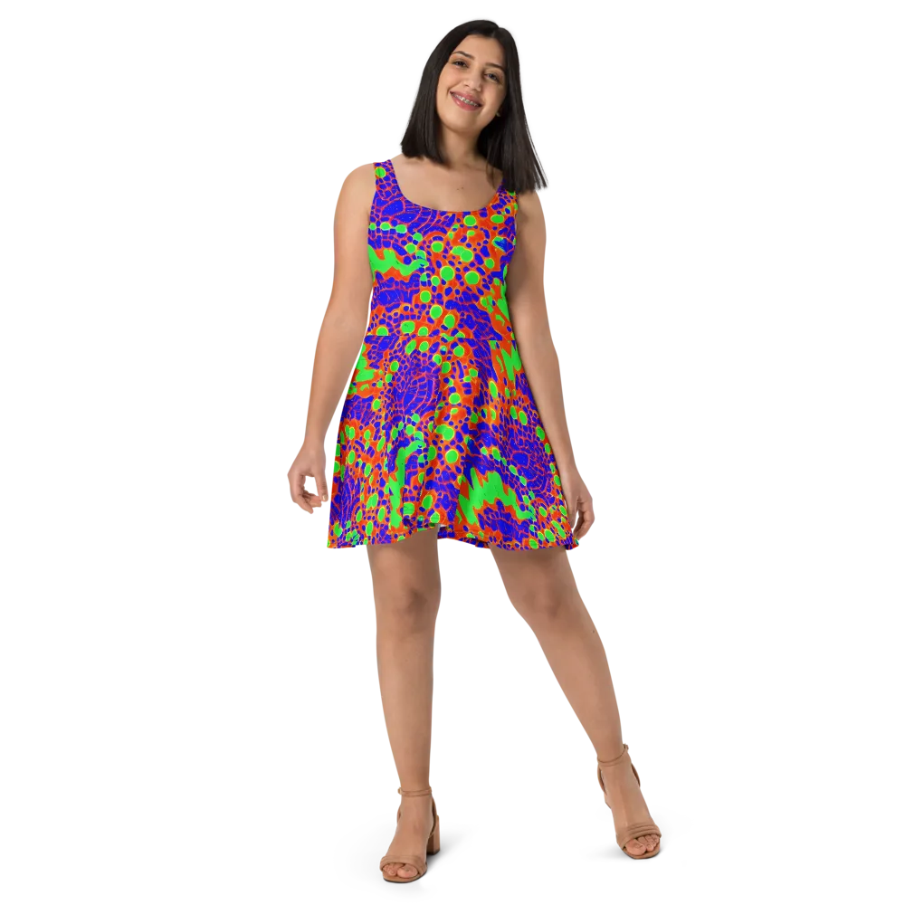 Solar Shock on Skater Dress — Front