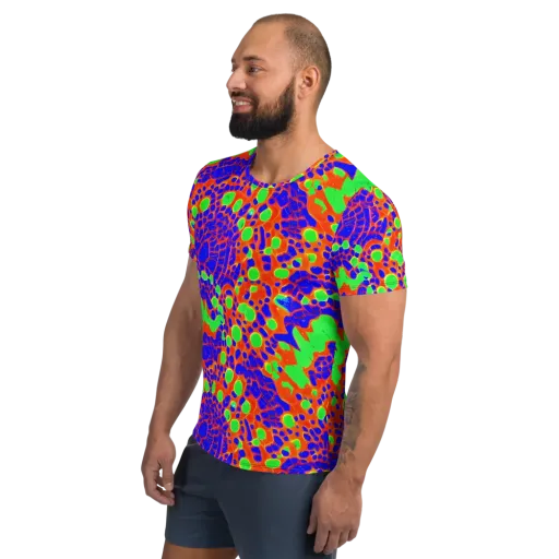 Solar Shock on a Men's Athletic T-Shirt