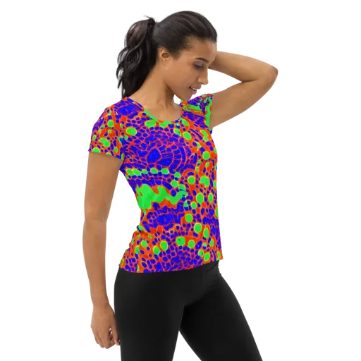 Solar Shock on a Women's Athletic T-Shirt