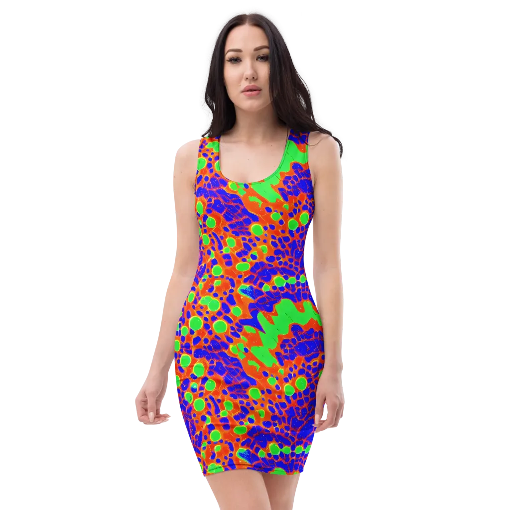 Solar Shock on Bodycon Dress — Front