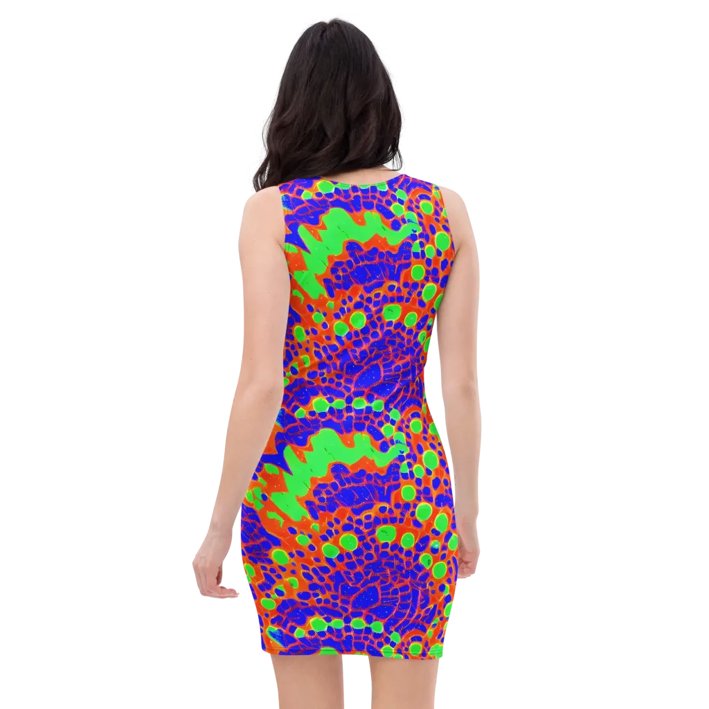 Solar Shock on Bodycon Dress — Back