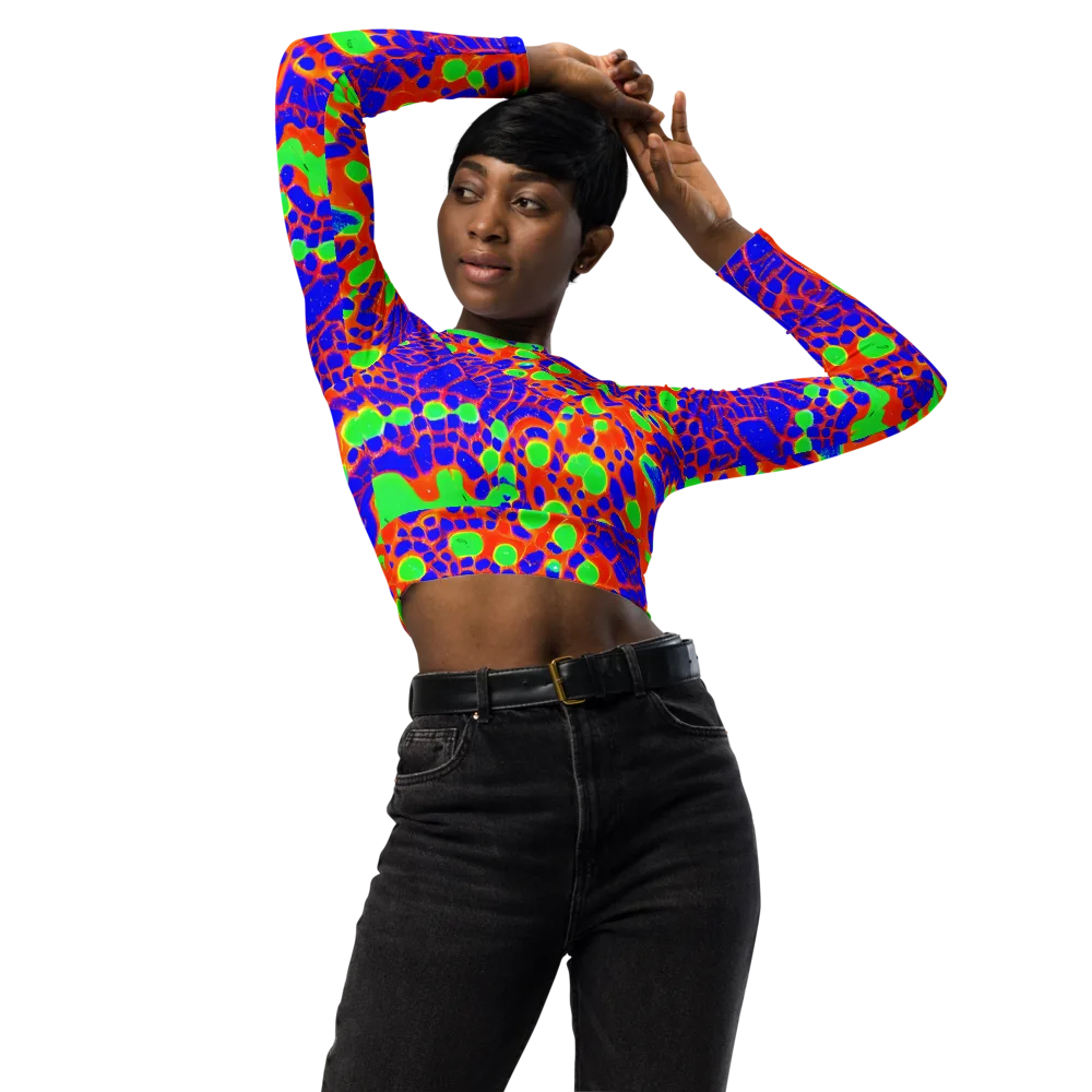 Solar Shock on Long Sleeve Crop Top — Front