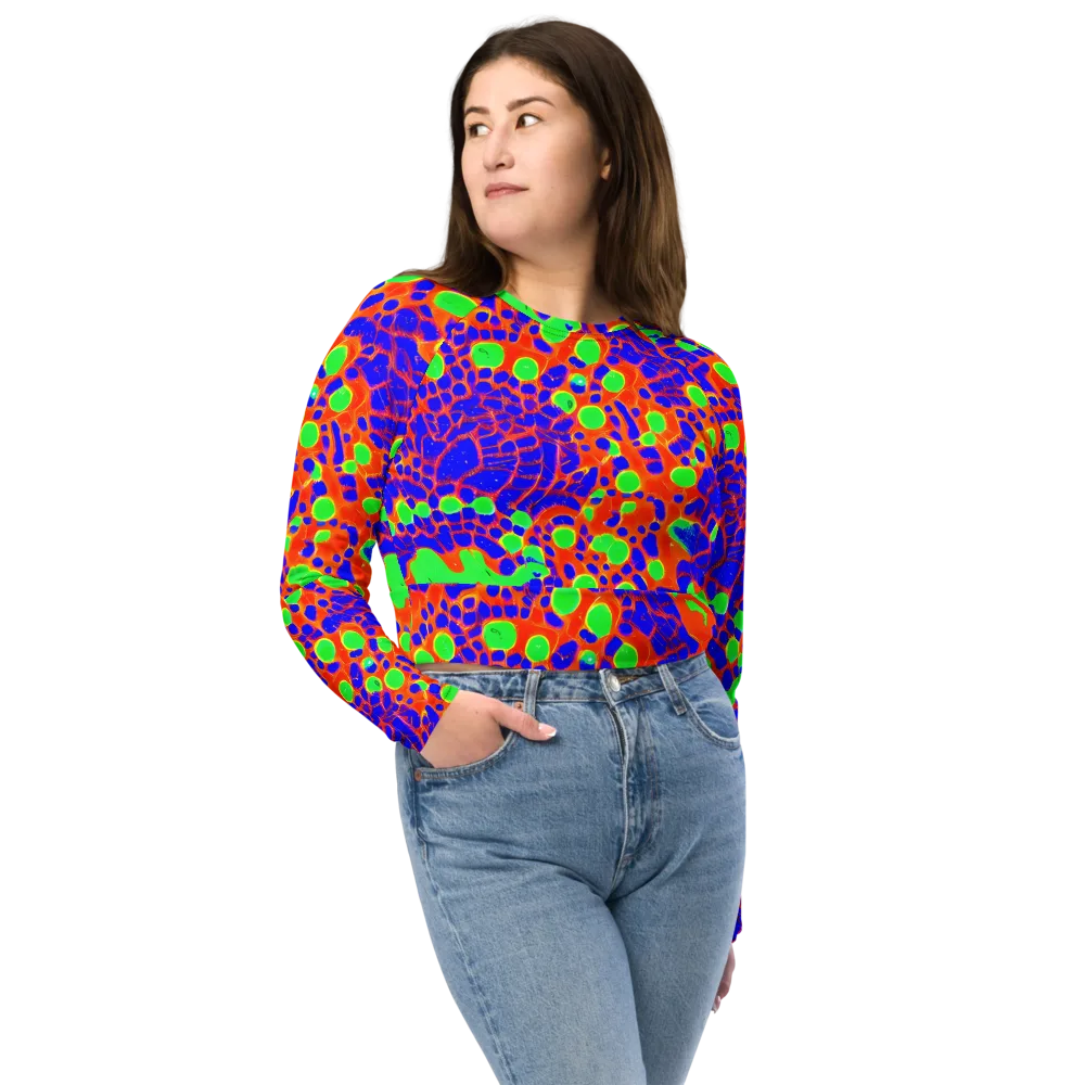 Solar Shock on Long Sleeve Crop Top — Front