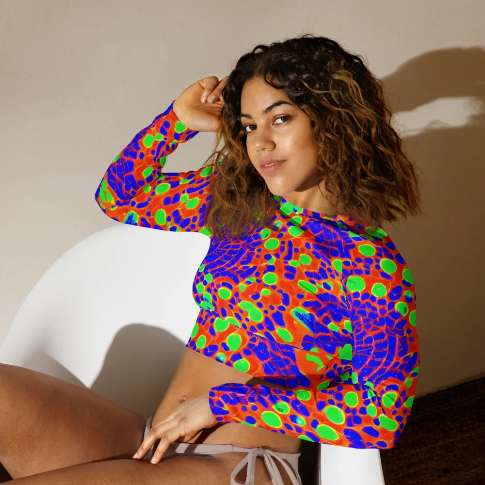 Solar Shock on Long Sleeve Crop Top — Left Front